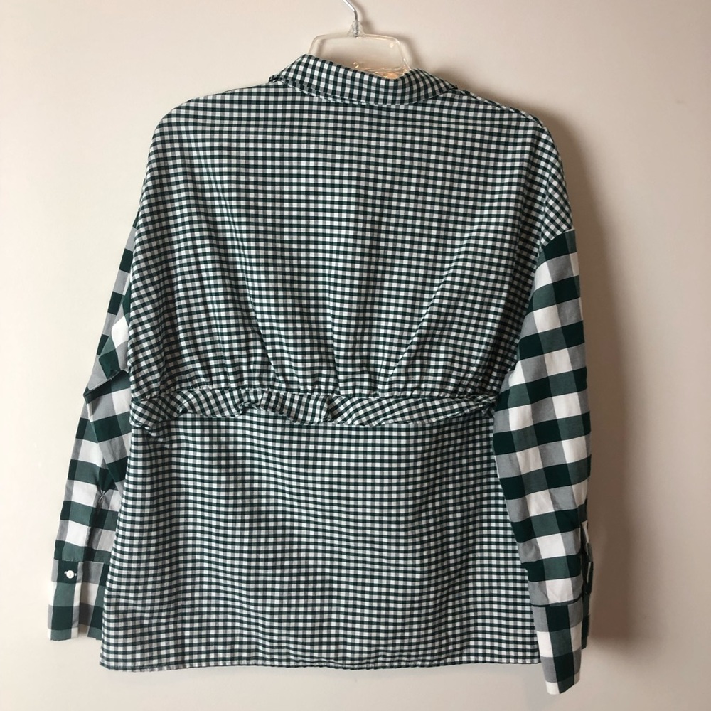 Zara Trafaluc Checkered Small Peplum Button Up - Picture 5 of 5